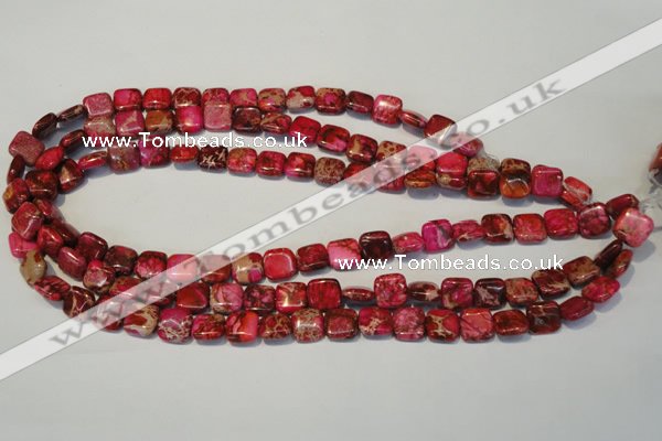 CDI620 15.5 inches 10*10mm square dyed imperial jasper beads