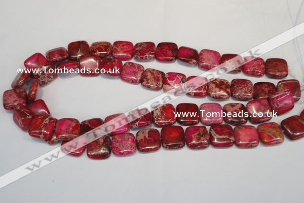 CDI623 15.5 inches 16*16mm square dyed imperial jasper beads