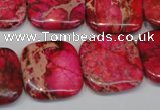 CDI625 15.5 inches 20*20mm square dyed imperial jasper beads