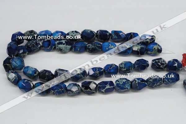 CDI64 16 inches 15*20mm faceted nuggets dyed imperial jasper beads