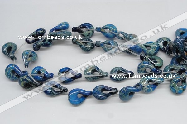 CDI66 16 inches 20*30mm petal shaped dyed imperial jasper beads