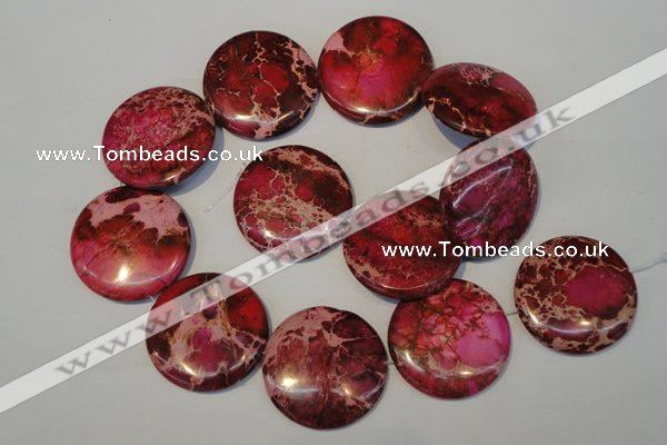 CDI660 15.5 inches 35mm flat round dyed imperial jasper beads