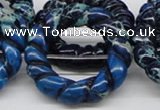 CDI67 16 inches 40mm donut shaped dyed imperial jasper beads