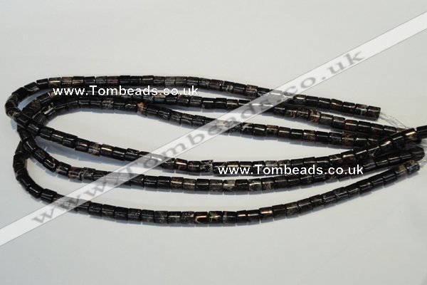 CDI670 15.5 inches 6*6mm tube dyed imperial jasper beads