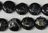 CDI688 15.5 inches 15mm flat round dyed imperial jasper beads