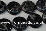 CDI689 15.5 inches 18mm flat round dyed imperial jasper beads