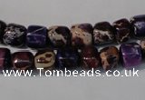 CDI705 15.5 inches 6*8mm nuggets dyed imperial jasper beads