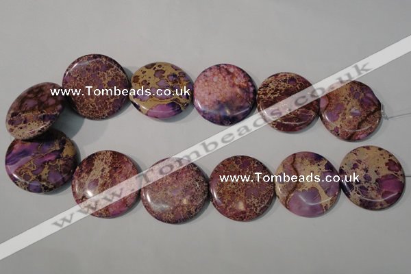 CDI708 15.5 inches 35mm flat round dyed imperial jasper beads