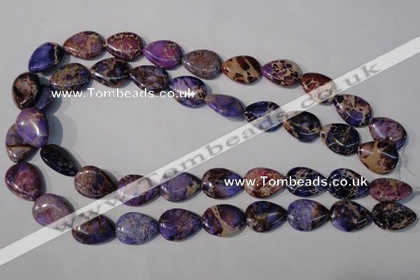 CDI714 15.5 inches 15*20mm flat teardrop dyed imperial jasper beads