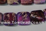 CDI717 15.5 inches 16*16mm square dyed imperial jasper beads