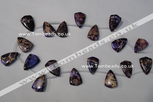 CDI724 Top-drilled 16*24mm flat teardrop dyed imperial jasper beads
