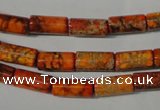 CDI736 15.5 inches 6*12mm tube dyed imperial jasper beads