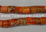 CDI737 15.5 inches 8*8mm tube dyed imperial jasper beads