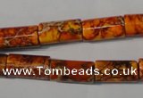 CDI738 15.5 inches 8*16mm tube dyed imperial jasper beads