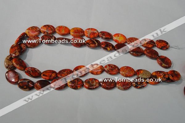 CDI751 15.5 inches 13*18mm oval dyed imperial jasper beads