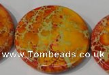 CDI758 15.5 inches 40mm flat round dyed imperial jasper beads