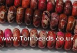 CDI775 15.5 inches 6*14mm rondelle dyed imperial jasper beads