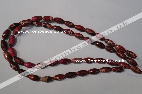 CDI778 15.5 inches 8*16mm rice dyed imperial jasper beads