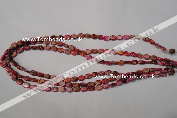 CDI781 15.5 inches 6*8mm oval dyed imperial jasper beads