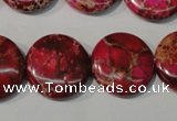 CDI787 15.5 inches 20mm flat round dyed imperial jasper beads