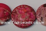 CDI788 15.5 inches 30mm flat round dyed imperial jasper beads