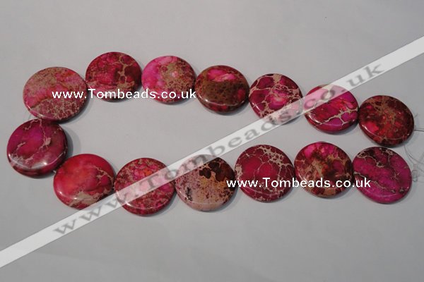 CDI788 15.5 inches 30mm flat round dyed imperial jasper beads