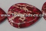 CDI790 15.5 inches 30*40mm flat teardrop dyed imperial jasper beads