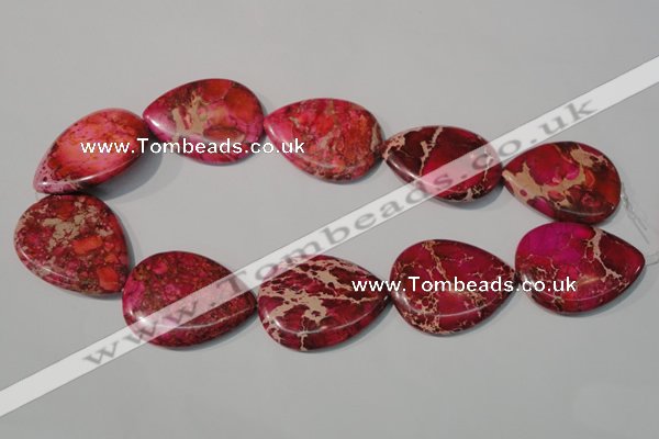 CDI790 15.5 inches 30*40mm flat teardrop dyed imperial jasper beads