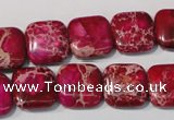 CDI794 15.5 inches 14*14mm square dyed imperial jasper beads