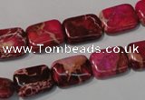 CDI796 15.5 inches 10*14mm rectangle dyed imperial jasper beads