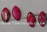 CDI797 Top-drilled 10*18mm marquise dyed imperial jasper beads