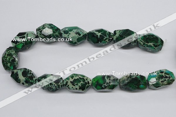 CDI80 16 inches 20*30mm faceted nuggets dyed imperial jasper beads