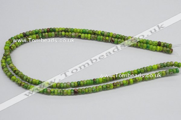 CDI86 16 inches 4*6mm rondelle dyed imperial jasper beads wholesale