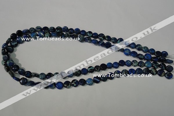 CDI905 15.5 inches 8mm flat round dyed imperial jasper beads