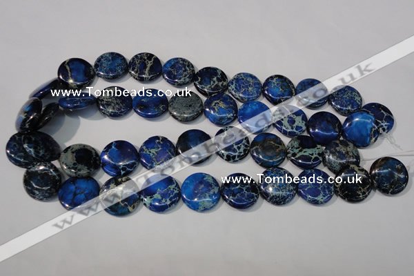 CDI908 15.5 inches 20mm flat round dyed imperial jasper beads