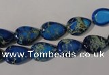 CDI915 15.5 inches 9*13mm flat teardrop dyed imperial jasper beads