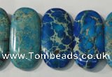 CDI917 15.5 inches 15*30mm oval double drilled dyed imperial jasper beads