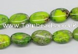 CDI92 16 inches 10*14mm oval dyed imperial jasper beads wholesale