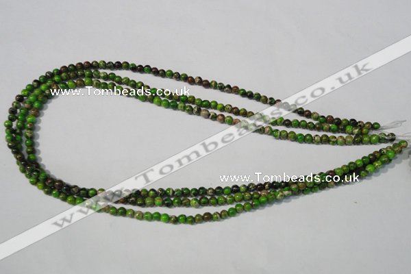 CDI920 15.5 inches 4mm round dyed imperial jasper beads