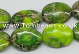 CDI93 16 inches 15*20mm oval dyed imperial jasper beads wholesale