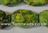 CDI933 15.5 inches 19*30mm faceted nuggets dyed imperial jasper beads