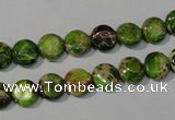 CDI935 15.5 inches 8mm flat round dyed imperial jasper beads