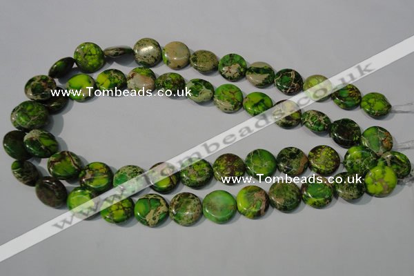 CDI937 15.5 inches 16mm flat round dyed imperial jasper beads