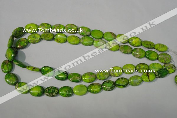 CDI940 15.5 inches 12*16mm oval dyed imperial jasper beads