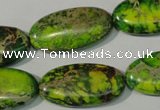 CDI941 15.5 inches 15*30mm oval dyed imperial jasper beads