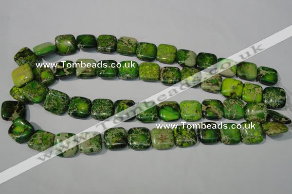 CDI945 15.5 inches 16*16mm square dyed imperial jasper beads