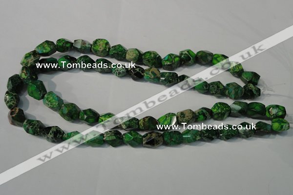 CDI963 15.5 inches 10*14mm faceted nuggets dyed imperial jasper beads