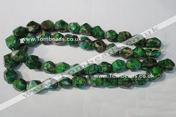 CDI964 15.5 inches 14*17mm faceted nuggets dyed imperial jasper beads