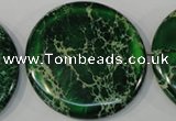 CDI977 15.5 inches 45mm flat round dyed imperial jasper beads