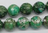 CDI98 16 inches 14mm faceted round dyed imperial jasper beads wholesale